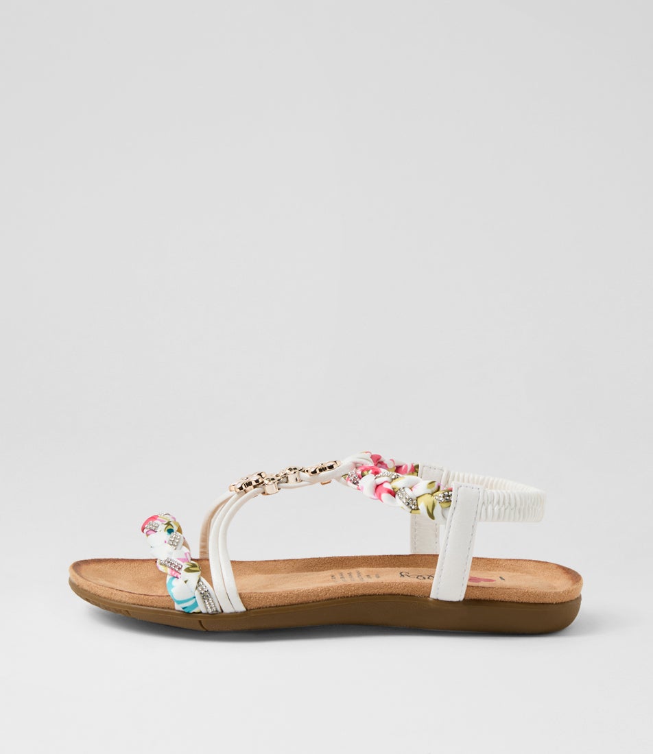 Frose White Fabric Sandals Frose White Fabric Sandals