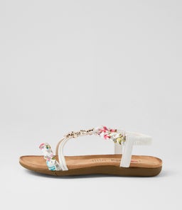 Frose White Fabric Sandals Frose White Fabric Sandals