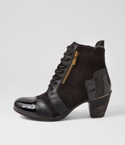 Zolika Black Mix Multi Lace Up Boots Zolika Black Mix Multi Lace Up Boots