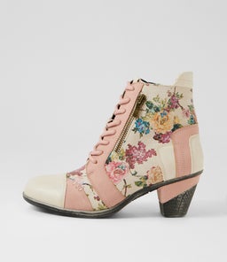 Zolika Taupe Rose Multi Lace Up Boots Zolika Taupe Rose Multi Lace Up Boots