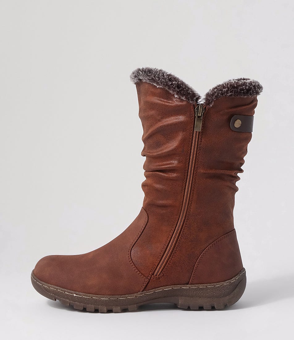 Dorela Tan Multi Calf Boots | Shop Online at Williams