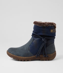 Duzzel Navy Multi Ankle Boots Duzzel Navy Multi Ankle Boots