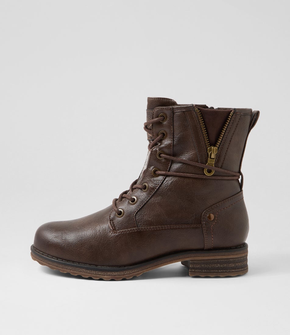 Miskeen Choc Lace Up Boots