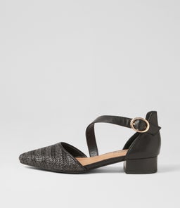 Julich Black Synthetic Raffia Heels Julich Black Synthetic Raffia Heels
