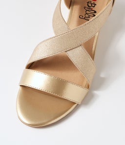 BAGGI IL PALE GOLD ELASTIC PATENT PU