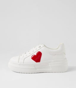 CARINO IL WHITE RED SMOOTH PATENT PU