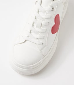 CARINO IL WHITE RED SMOOTH PATENT PU