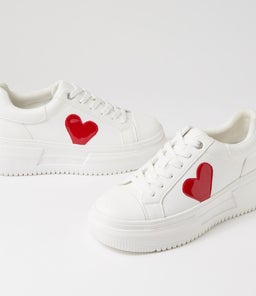 CARINO IL WHITE RED SMOOTH PATENT PU