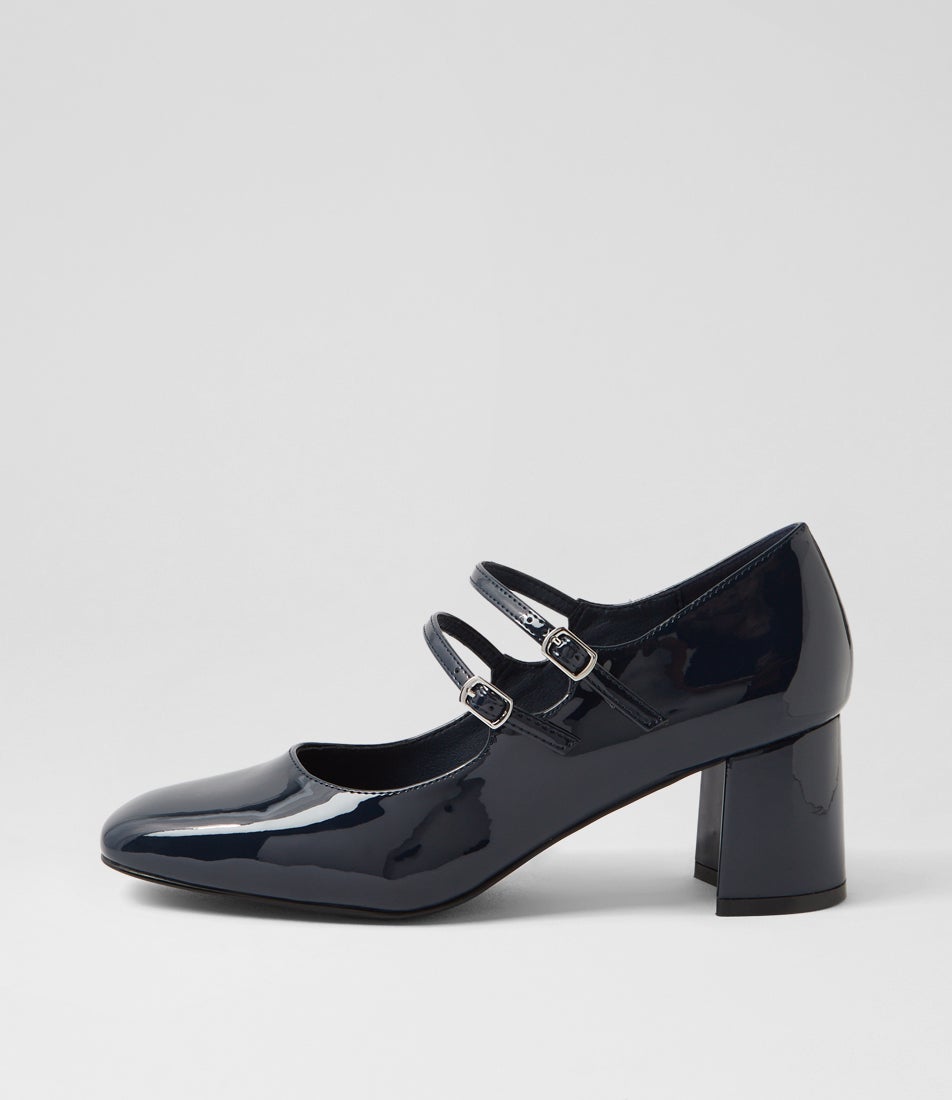 Eiko Navy Patent Pu Mary Jane Heels Eiko Navy Patent Pu Mary Jane Heels