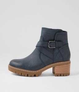 Fringle Navy Ankle Boots Fringle Navy Ankle Boots