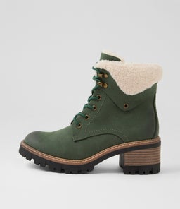 Gaspish Dark Green Nubuck Pu Ankle Boots Gaspish Dark Green Nubuck Pu Ankle Boots