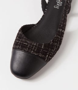 SHALO IL BLACK BLACK TWEED SMOOTH FABRIC