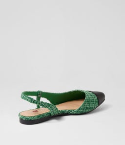 SHALO IL BLACK GREEN TWEED SMOOTH FABRIC