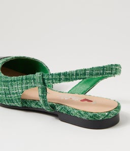 SHALO IL BLACK GREEN TWEED SMOOTH FABRIC