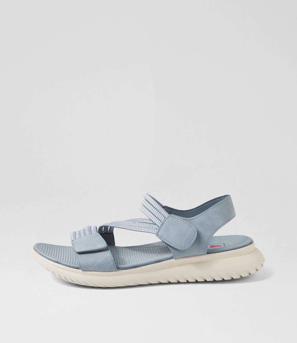 Edwyna Denim Elastic Flat Sandals