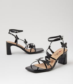 NUJEAN IL BLACK PATENT PU