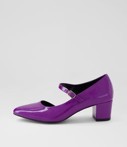 Fimmy Eggplant Patent Pu Heels Fimmy Eggplant Patent Pu Heels