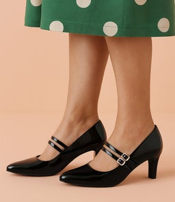 Isola W Black Patent Pu Heels Isola W Black Patent Pu Heels