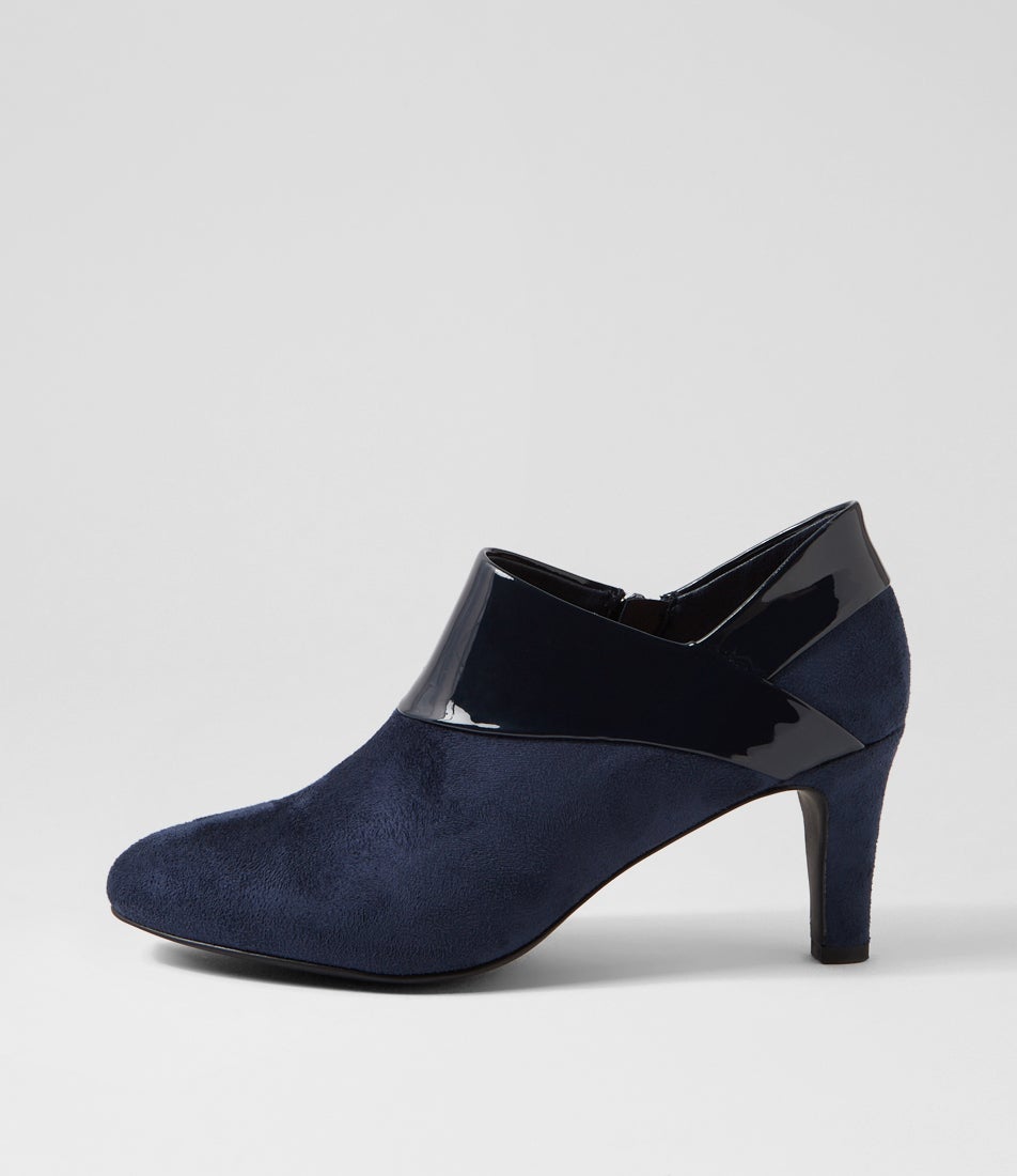 Ilonda W Navy Microsuede Patent Pu Heels Ilonda W Navy Microsuede Patent Pu Heels