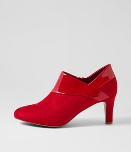 Ilonda W Dark Red Microsuede Patent Pu Heels Ilonda W Dark Red Microsuede Patent Pu Heels
