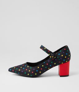 Tuchie Black Spot Fabric Heels Tuchie Black Spot Fabric Heels