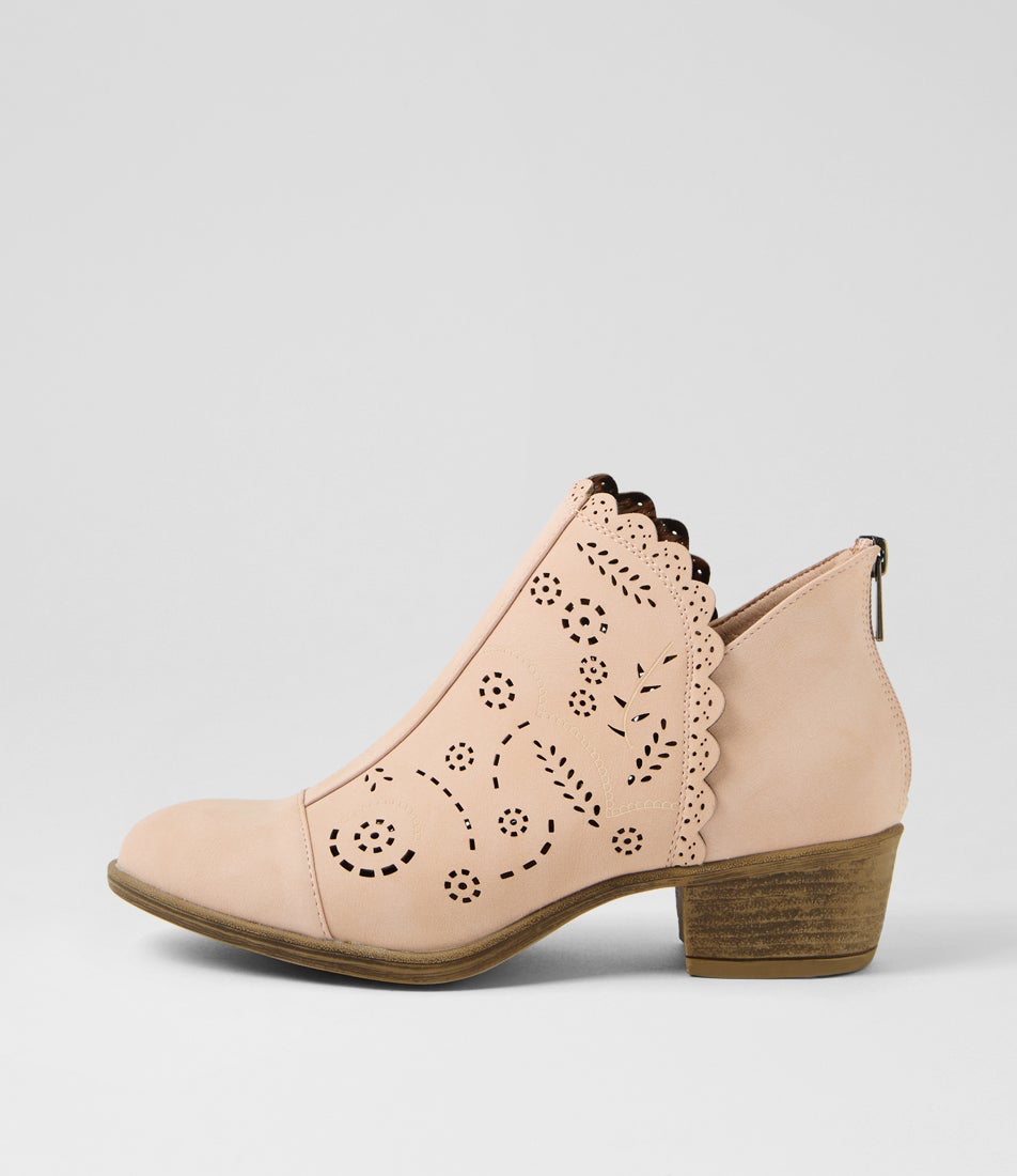 Arino Blush Nubuck Pu Ankle Boots