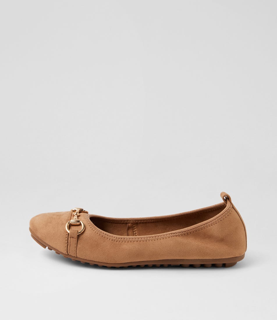 Cilloe Light Taupe Microsuede Flat Shoes