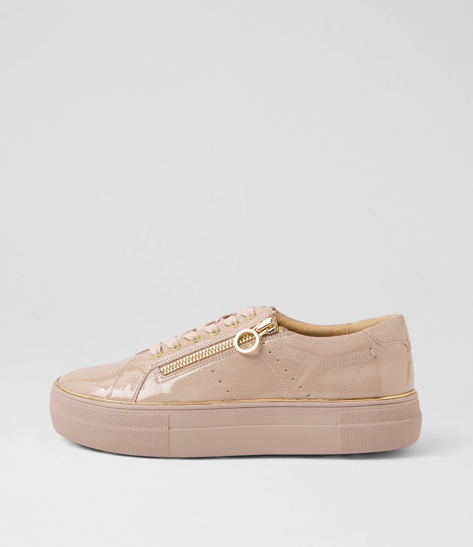 Skillex Taupe Patent Pu Sneakers