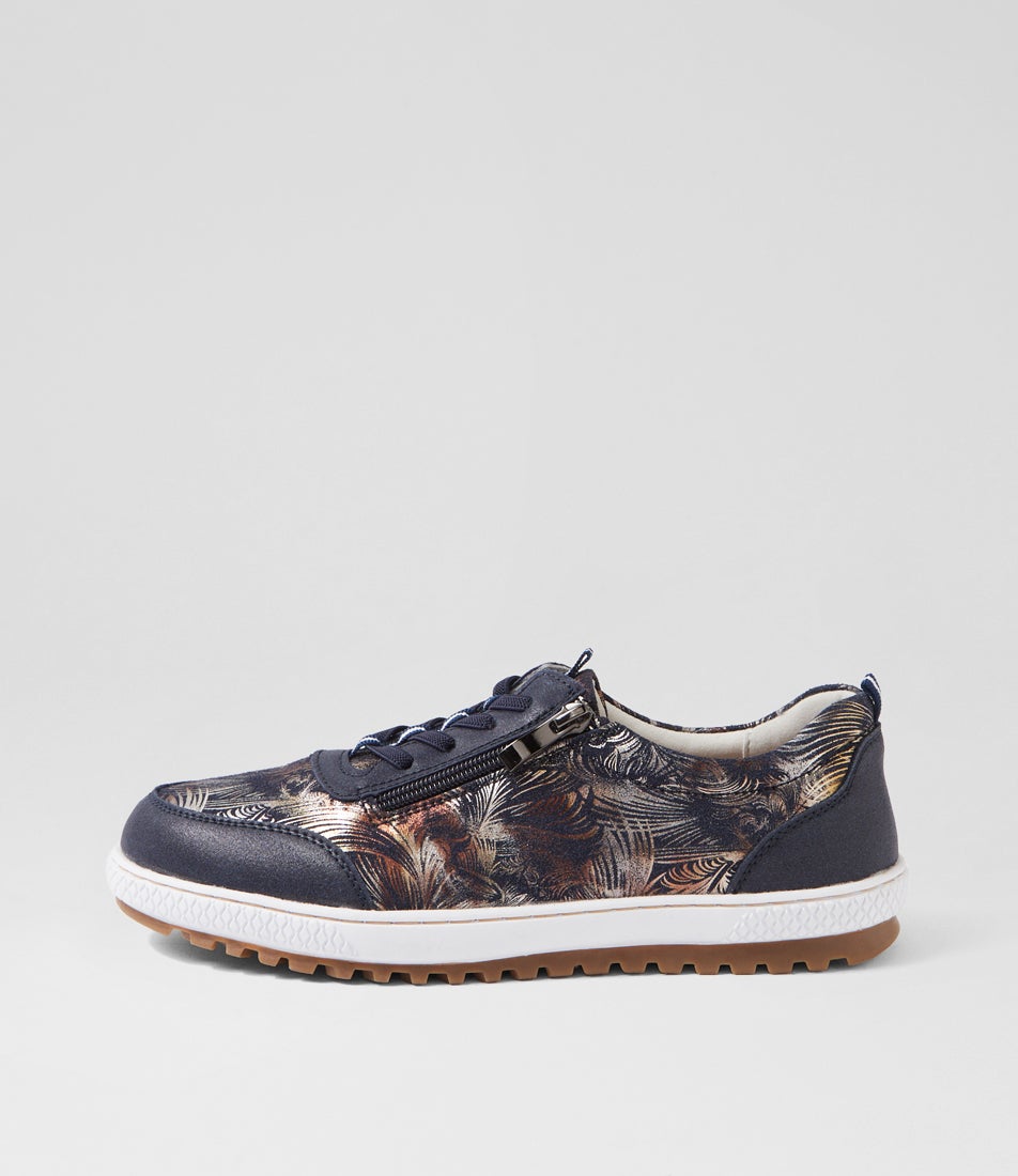 Glampie Navy Multi Microsuede Sneakers Glampie Navy Multi Microsuede Sneakers