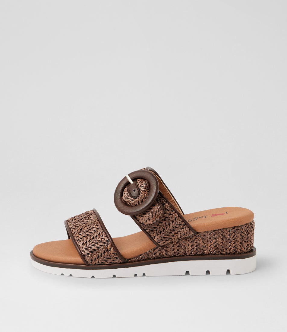 Ricarty Chocolate Raffia Sandals Ricarty Chocolate Raffia Sandals