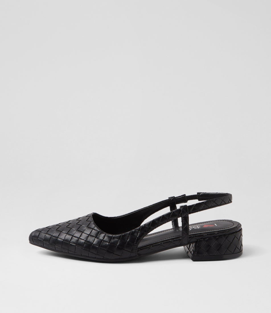 Torranzi Black Emboss Flat Shoes