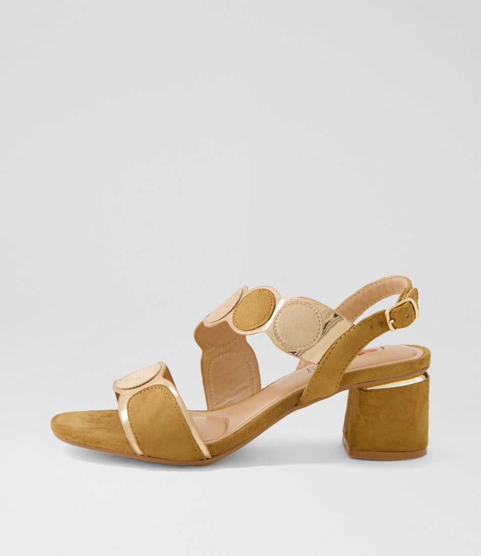 Haldis Tan Multi Microsuede Sandals Haldis Tan Multi Microsuede Sandals