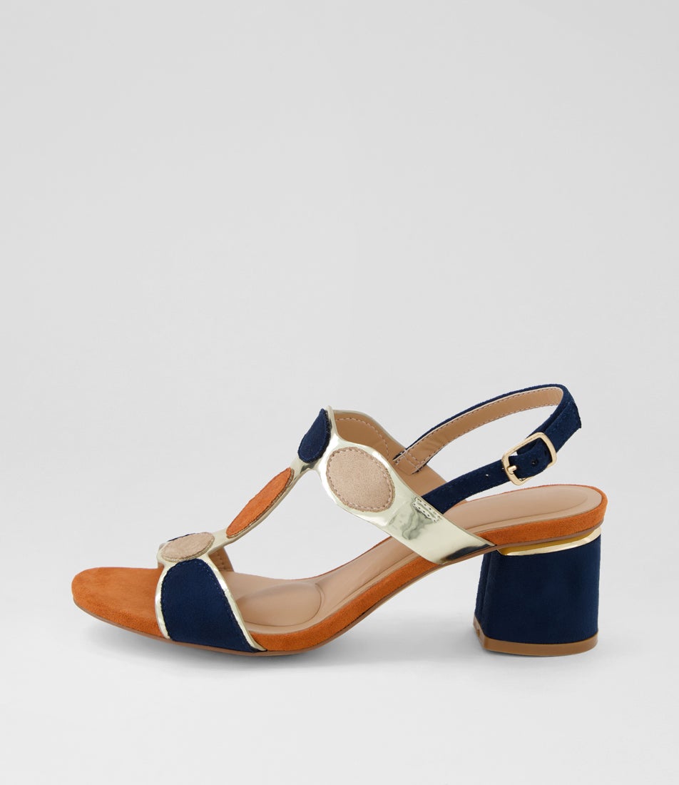 Hayton Navy Multi Microsuede Sandals Hayton Navy Multi Microsuede Sandals