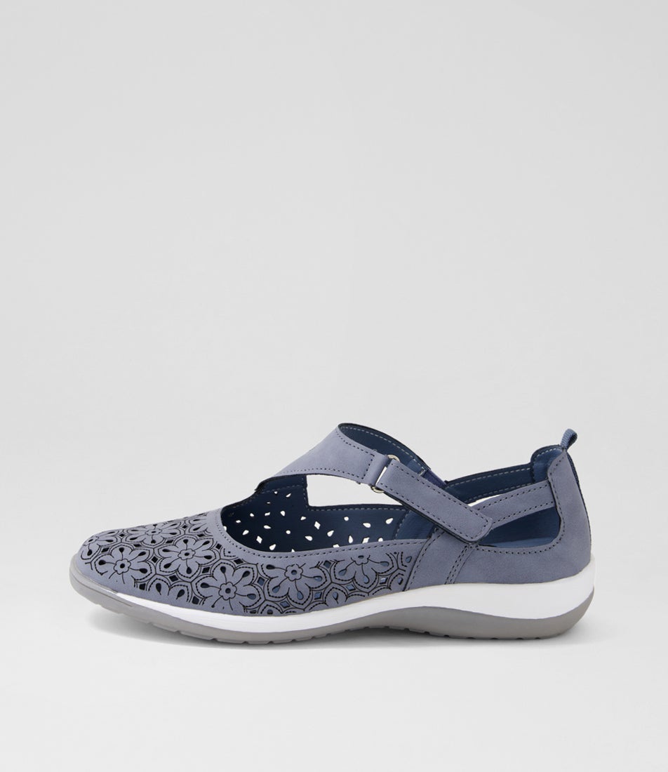 Ardon Mid Blue Nubuck Pu Flat Shoes