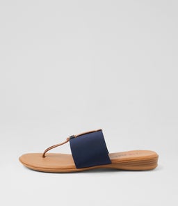 Declare Navy Tan Elastic Sandals Declare Navy Tan Elastic Sandals