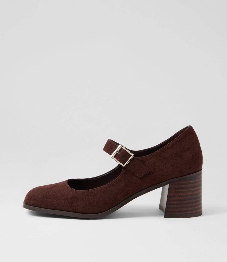Keighly Choc Microsuede Heels Keighly Choc Microsuede Heels