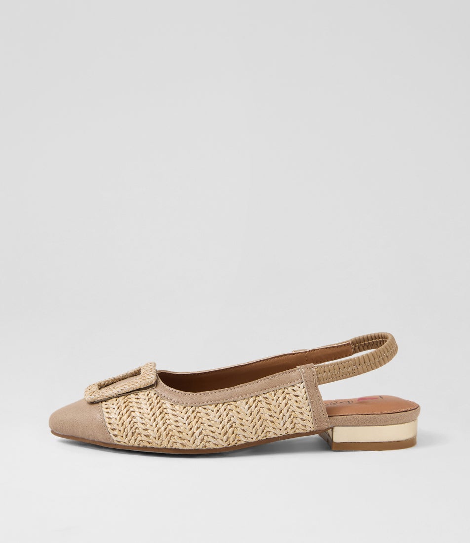 Agenda Latte Natural Synthetic Raffia Flat Shoes Agenda Latte Natural Synthetic Raffia Flat Shoes
