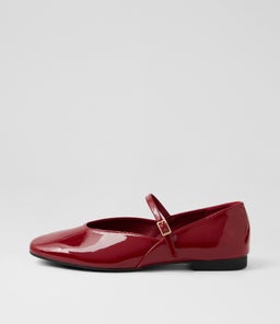 Djani Dark Red Patent Pu Flat Shoes Djani Dark Red Patent Pu Flat Shoes
