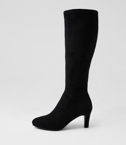ISLENE W IL BLACK STRETCH MICROSUEDE