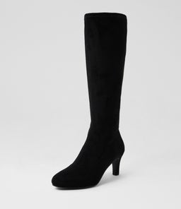 ISLENE W IL BLACK STRETCH MICROSUEDE