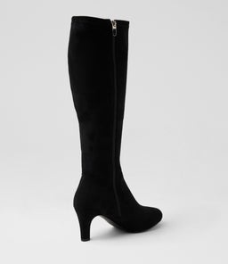 ISLENE W IL BLACK STRETCH MICROSUEDE