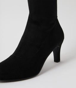 ISLENE W IL BLACK STRETCH MICROSUEDE