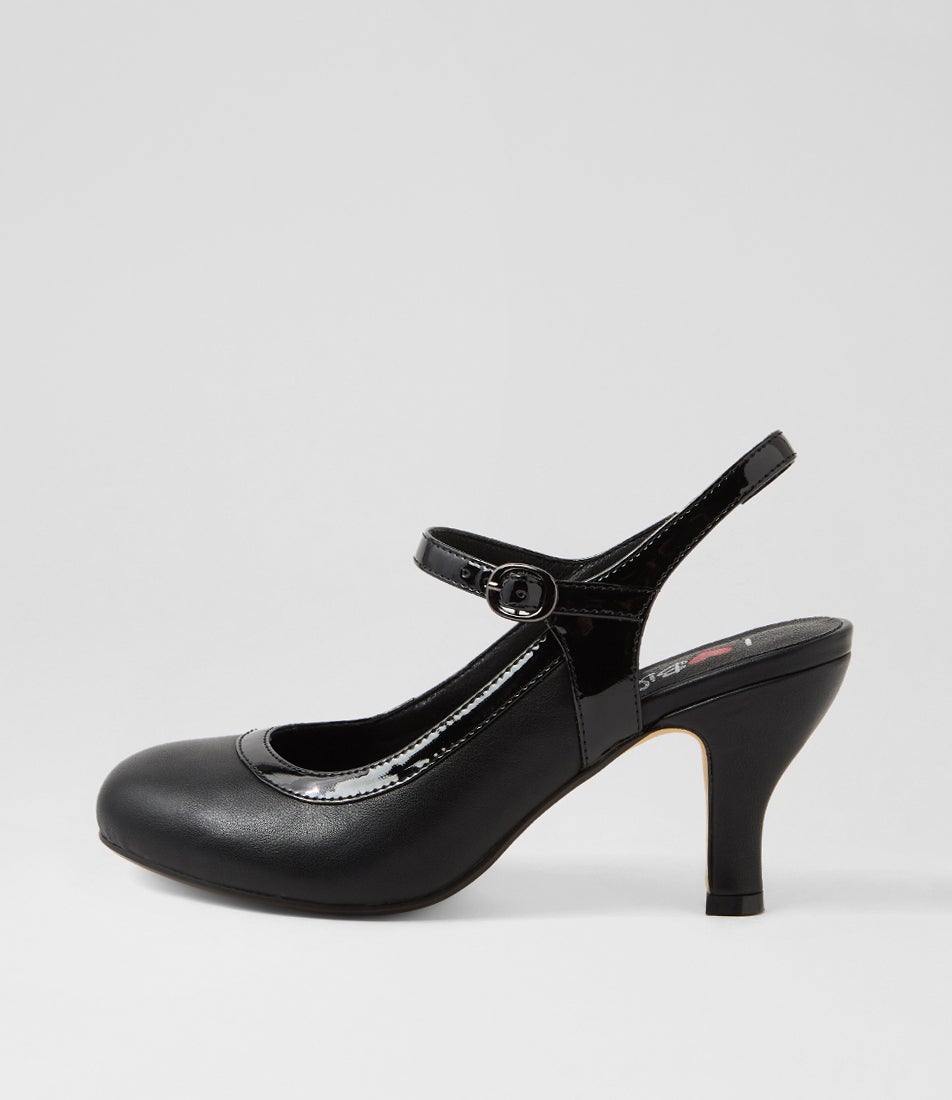 Mintina Black Patent Pu Heels Mintina Black Patent Pu Heels