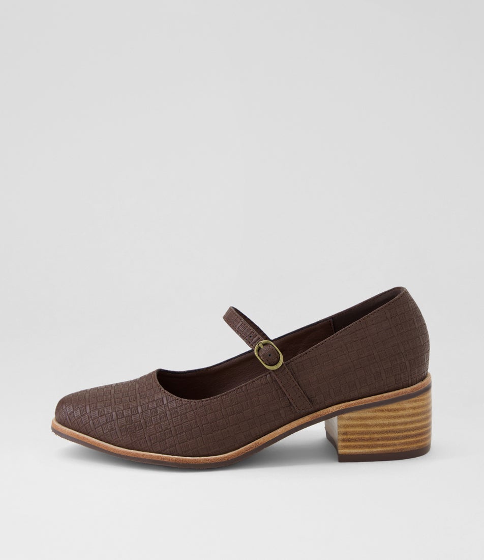 Oseya W Choc Weave Mary Jane Heels Oseya W Choc Weave Mary Jane Heels