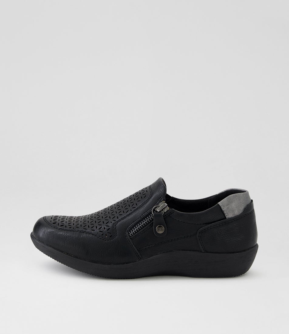 Eleyna Black Slip Ons