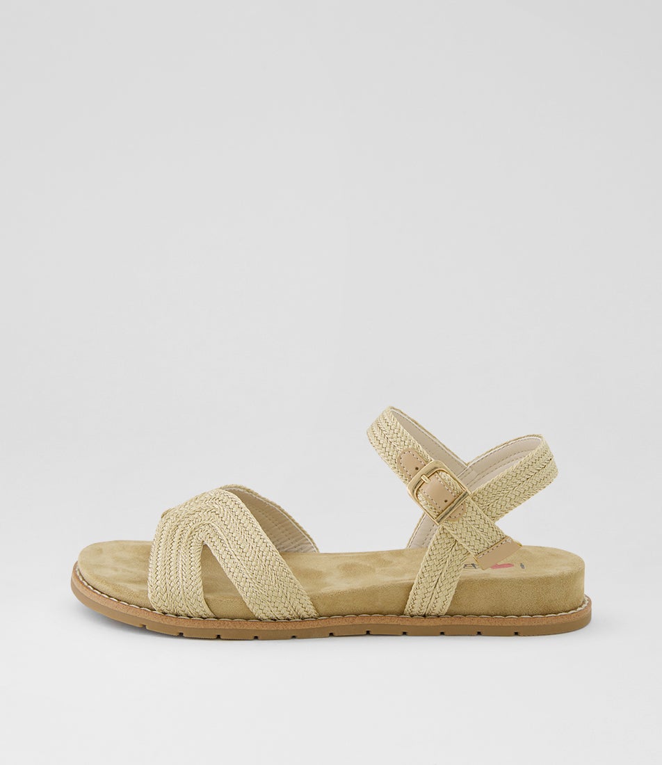 Farrah Champagne Fabric Sandals
