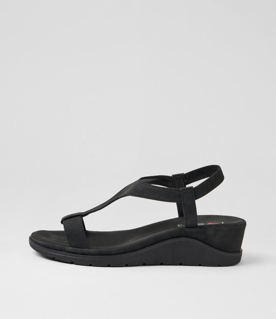 Hurno Black Nubuck Pu Sandals