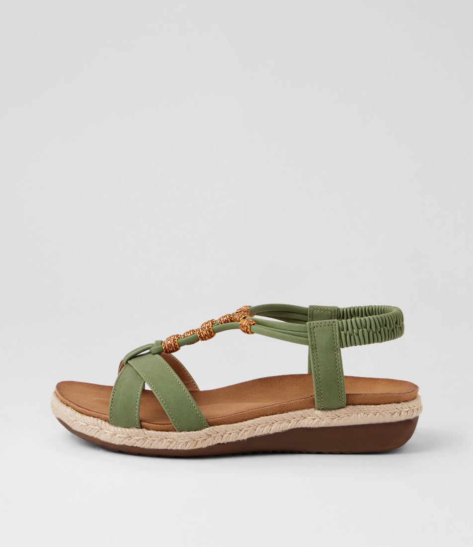 Landue Green Nubuck Pu Sandals Landue Green Nubuck Pu Sandals