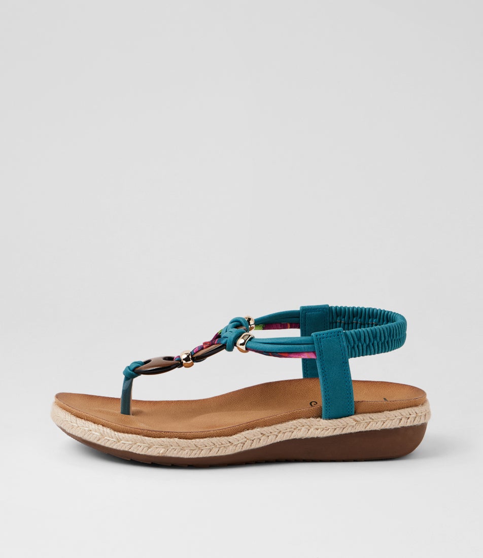 Liggy Teal Nubuck Pu Thongs Liggy Teal Nubuck Pu Thongs