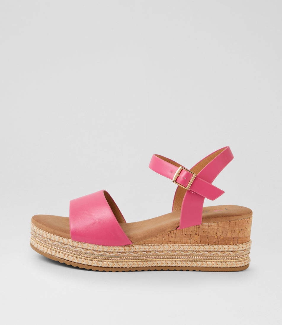 Sinso Fuchsia Platform Wedge Sandals